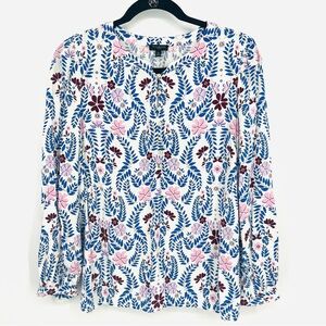 Talbots Petite Large Floral Blouse